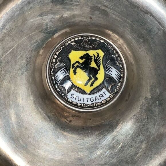 Vintage Stuttgart Silver Plate Ashtray Made in Germany Stuttgart 4" Collectable - Picture 2 of 6